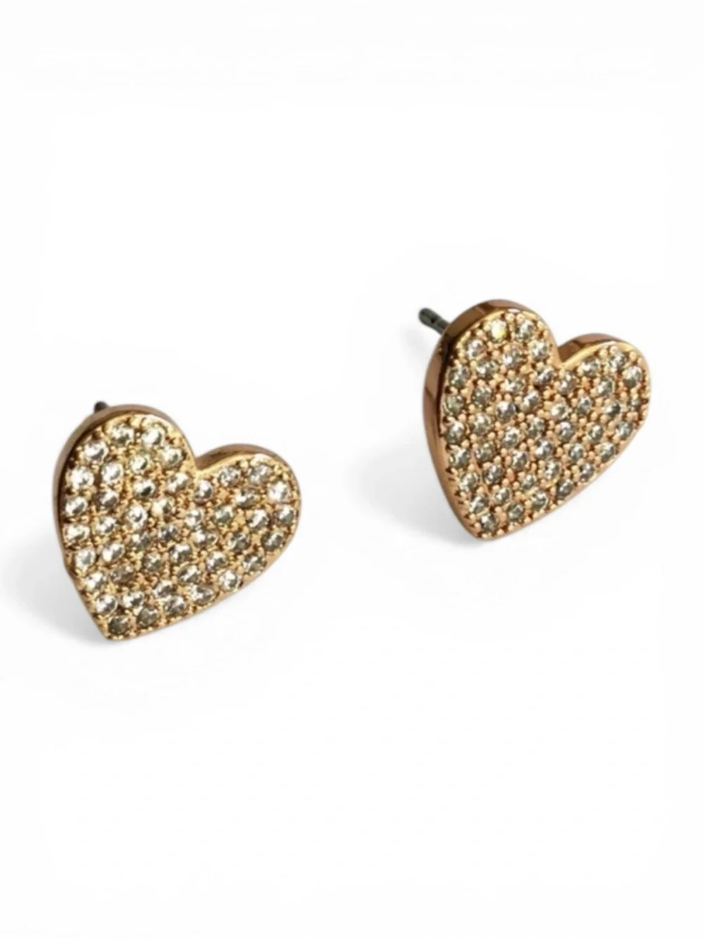 Kate Spade Rose Gold Pavé Heart Stud Earrings – NWT